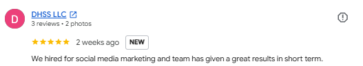 Google review from Verified Client for Social Craft
